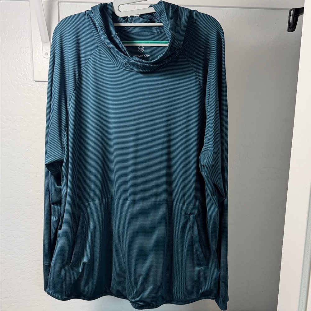 Wander Teal Striped WeFlex Hoodie